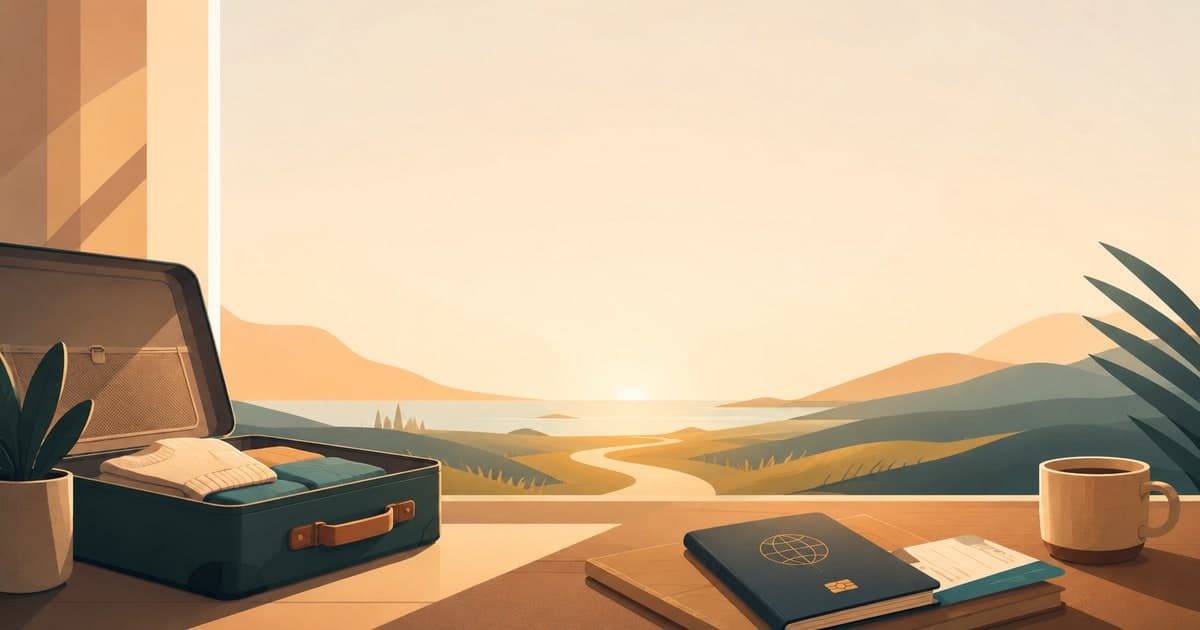 Amanecer mirando hacia el horizonte — una invitación al viaje